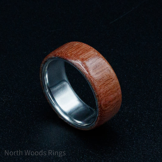 Honduran Rose Wood and Stainless Steel Ring